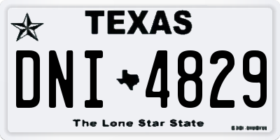 TX license plate DNI4829