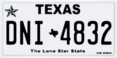 TX license plate DNI4832