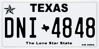 TX license plate DNI4848