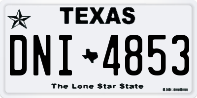 TX license plate DNI4853