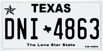 TX license plate DNI4863