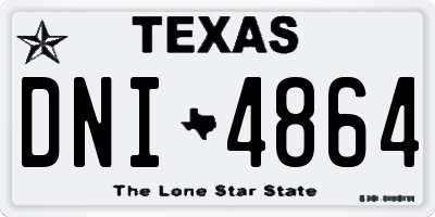 TX license plate DNI4864