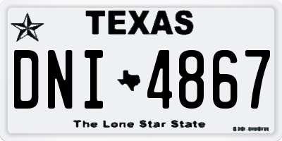 TX license plate DNI4867