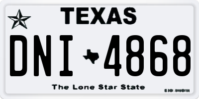 TX license plate DNI4868