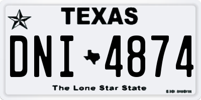 TX license plate DNI4874