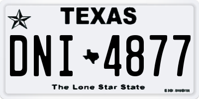 TX license plate DNI4877