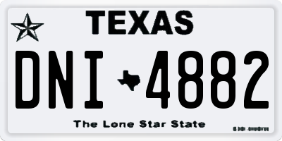TX license plate DNI4882