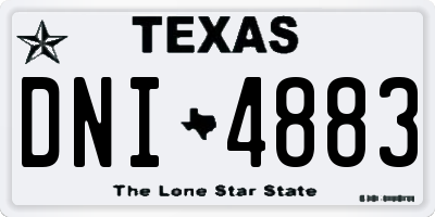 TX license plate DNI4883