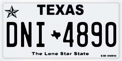 TX license plate DNI4890