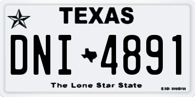 TX license plate DNI4891