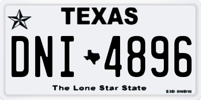 TX license plate DNI4896