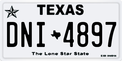 TX license plate DNI4897