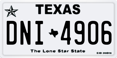 TX license plate DNI4906