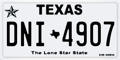 TX license plate DNI4907