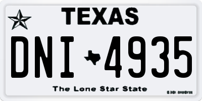TX license plate DNI4935
