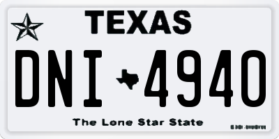 TX license plate DNI4940