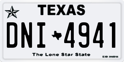 TX license plate DNI4941