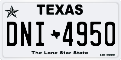 TX license plate DNI4950