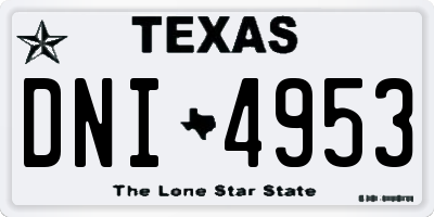 TX license plate DNI4953