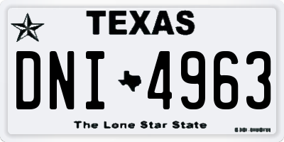 TX license plate DNI4963