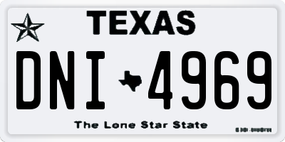 TX license plate DNI4969