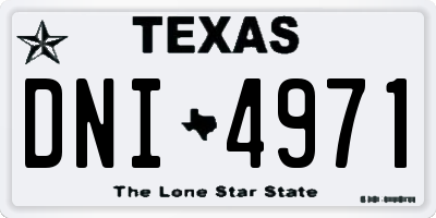 TX license plate DNI4971