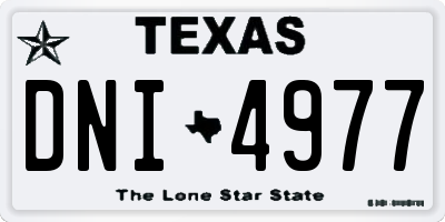 TX license plate DNI4977