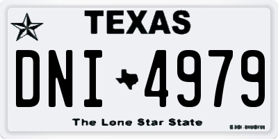 TX license plate DNI4979