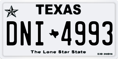 TX license plate DNI4993