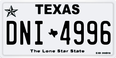 TX license plate DNI4996