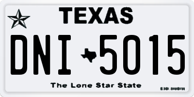 TX license plate DNI5015