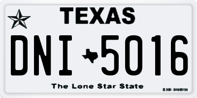 TX license plate DNI5016
