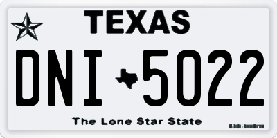 TX license plate DNI5022