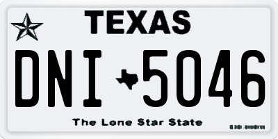 TX license plate DNI5046