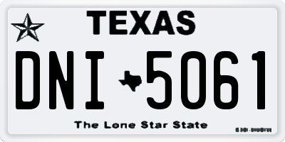 TX license plate DNI5061