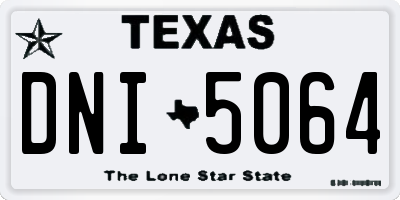 TX license plate DNI5064