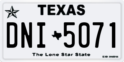 TX license plate DNI5071
