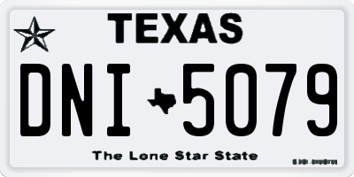 TX license plate DNI5079