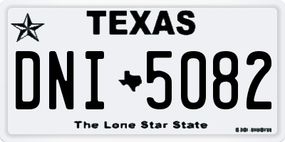 TX license plate DNI5082