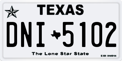 TX license plate DNI5102