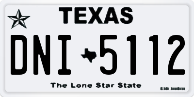TX license plate DNI5112