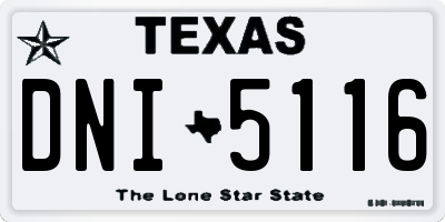 TX license plate DNI5116