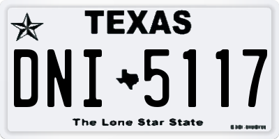 TX license plate DNI5117