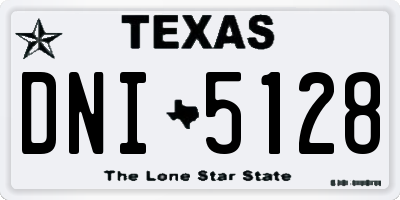 TX license plate DNI5128