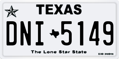 TX license plate DNI5149