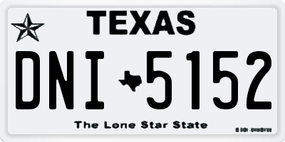 TX license plate DNI5152