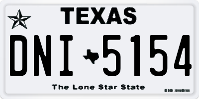 TX license plate DNI5154