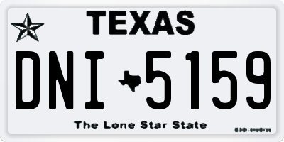 TX license plate DNI5159