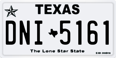 TX license plate DNI5161