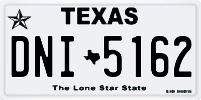 TX license plate DNI5162